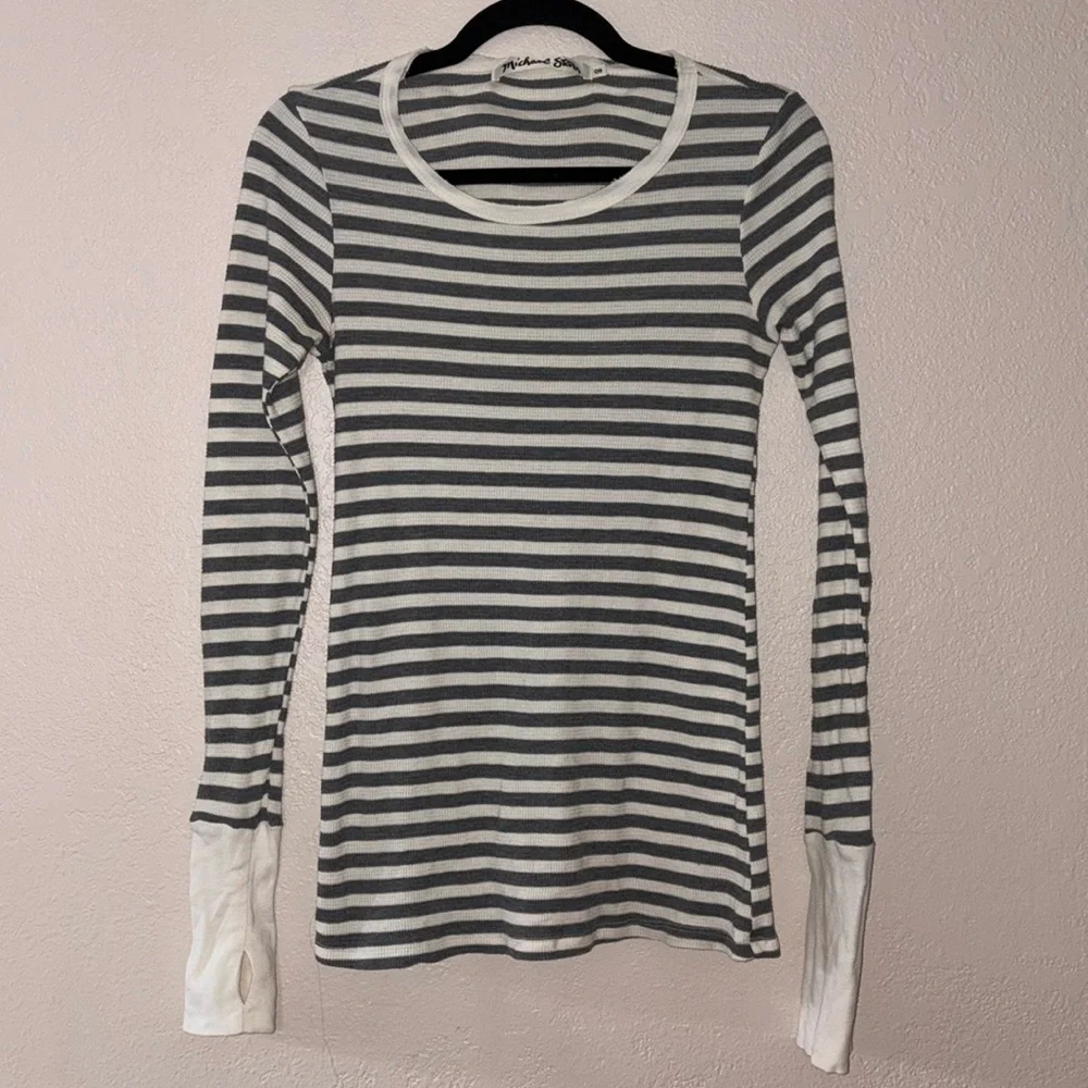 Michael Stars striped cotton casual top one size